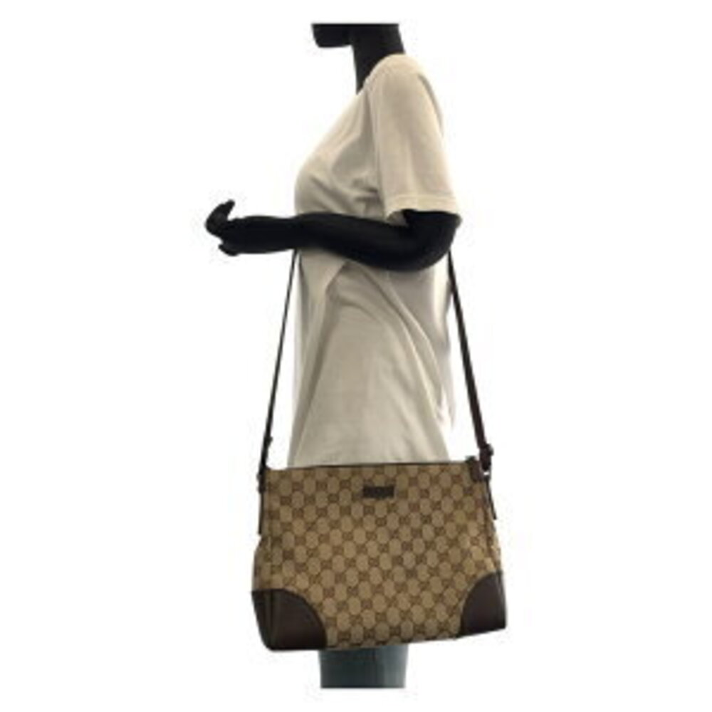 Gucci bag shoulder brown GG canvas leather - Picture 6 of 10